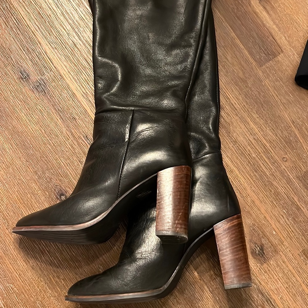 Leather heeled boots